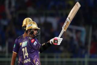 Sunil Narine's brisk 85 off 39 balls, Angkrish Raghuvanshi's maiden fifty and Andre Russell's late heroics powered Kolkata Knight Riders post second highest total of the Indian Premier League history in the match against Delhi Capitals in Visakhapatnam on Wednesday.