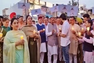 BJP candle march in Paonta Sahib