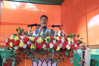 Minister Pijush Hazarika and MLA Kamalakhya Dey Purkayastha campaigning for NDA candidate Jayanta Basumatary of Kokrajhar Lok Sabha