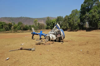 The pilot of a helicopter was injured after it tilted during an attempted landing on a temporary helipad in Malad Maharashtra's Raigad district on Friday morning.