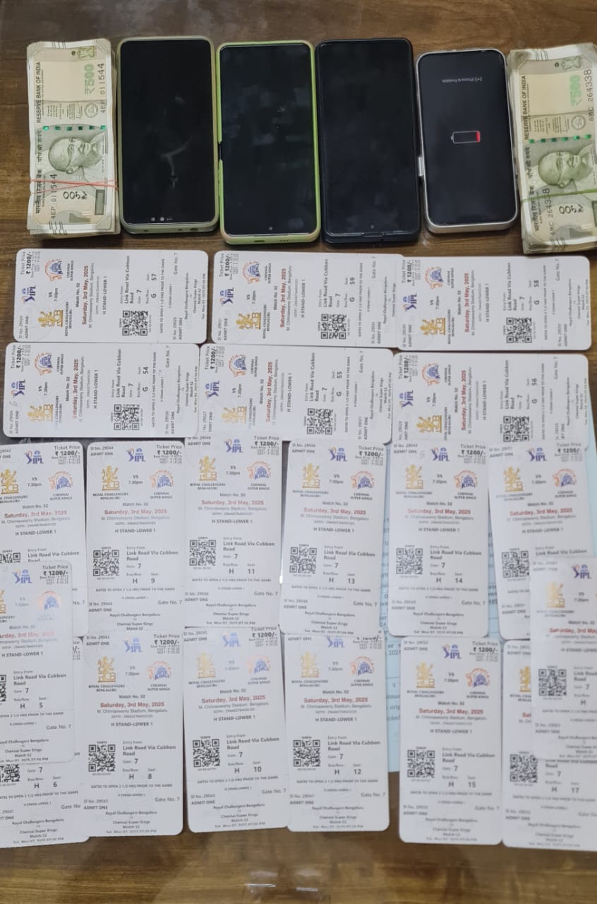 IPL tickets and mobile phones seized