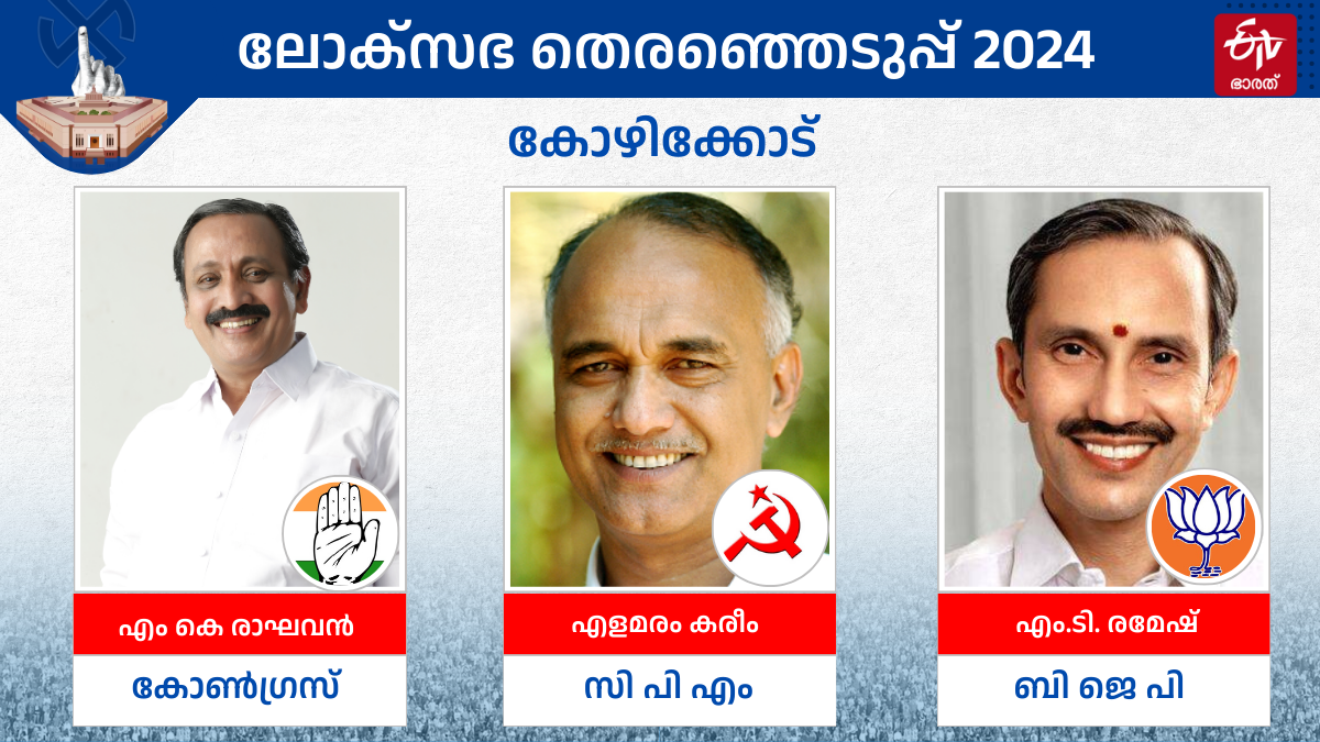 LOK SABHA ELECTION RESULT 2024  തെരഞ്ഞെടുപ്പ് 2024  എംകെ രാഘവന്‍ എളമരം കരീം  കോഴിക്കോട് ലോക്‌സഭ മണ്ഡലം