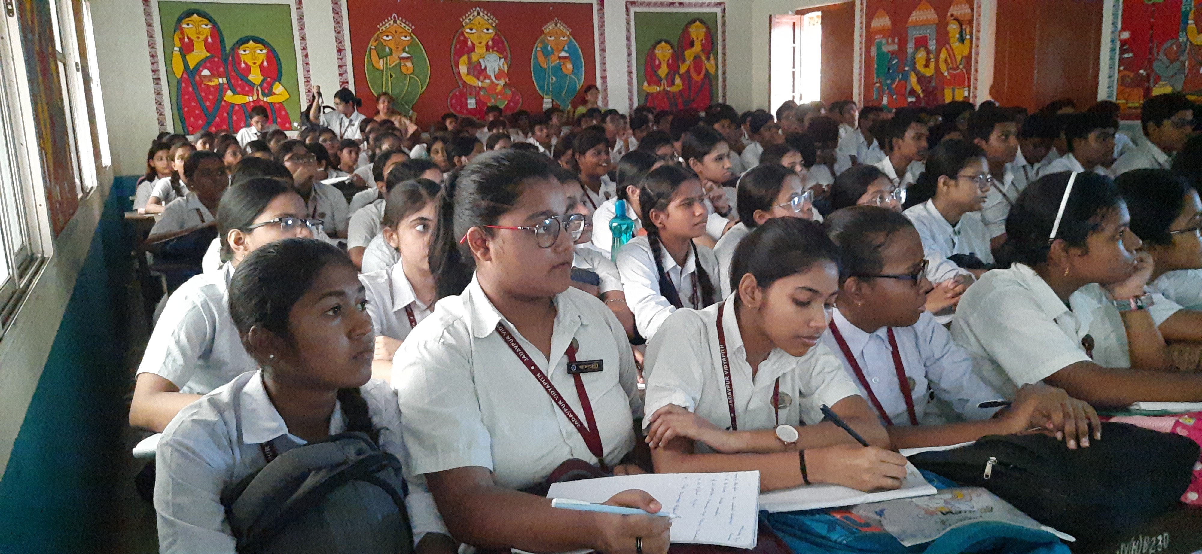 Students watch documentary short film