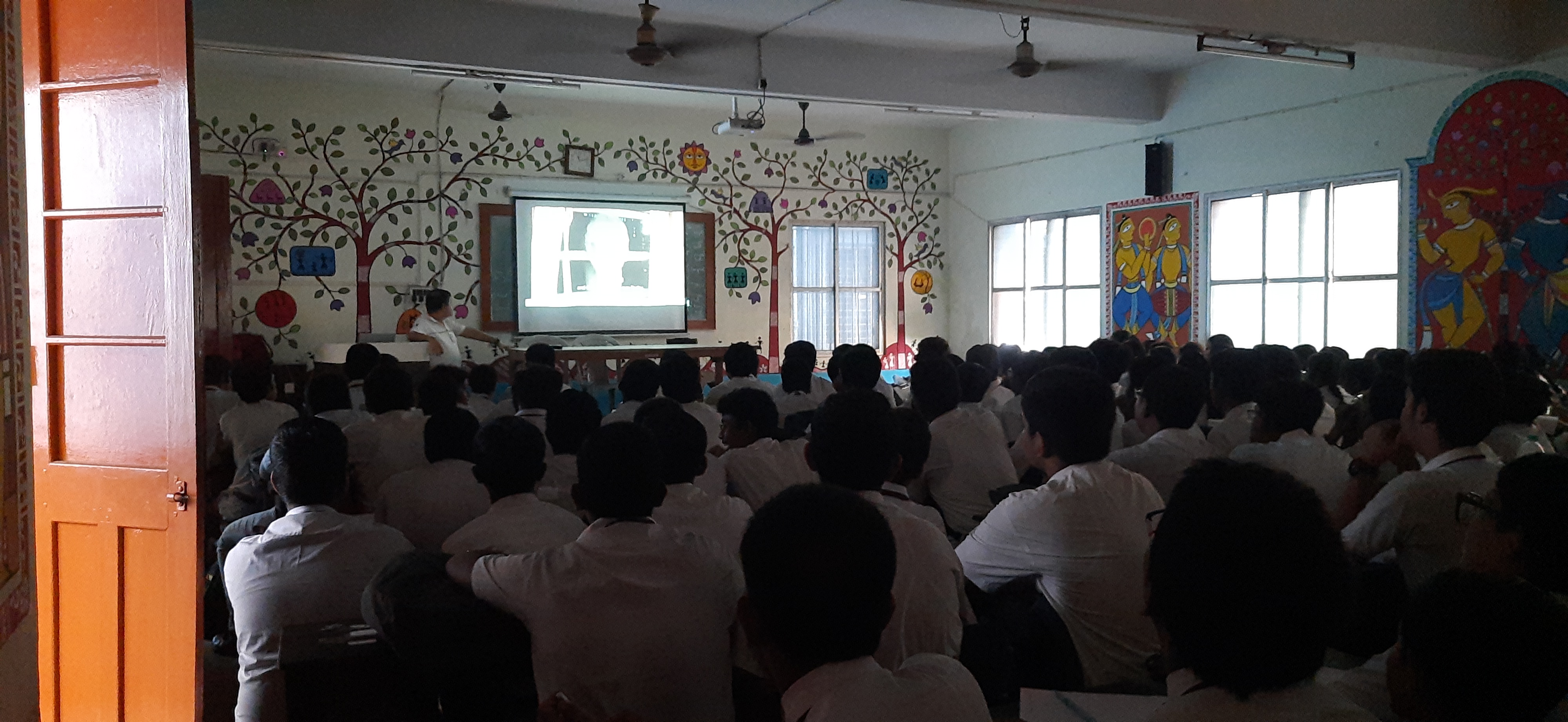 Students watch documentary short film