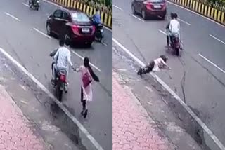 Girl dragged during robbery in Indore