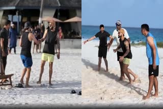 team india beach volleyball session in Barbados