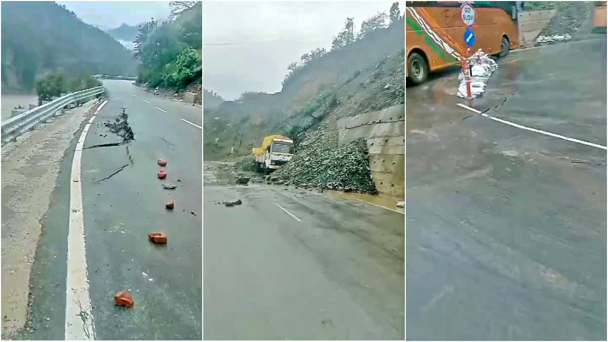 Chandigarh Manali NH Damaged near Kainchi Mod Mandi