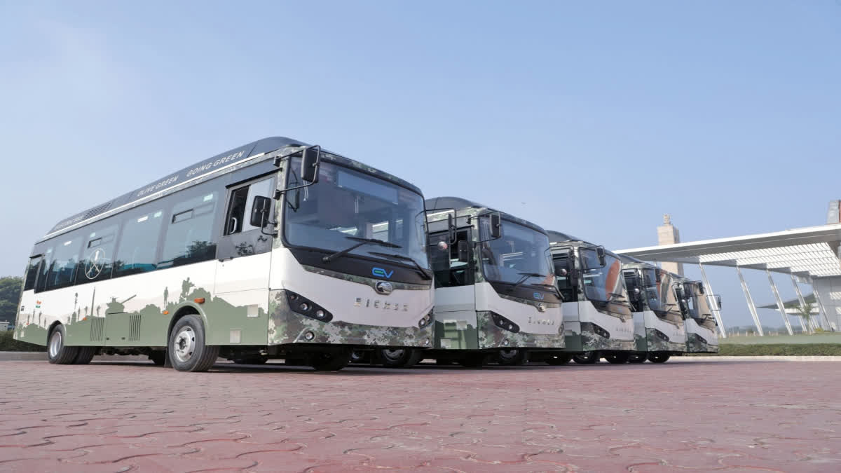 The Indian Army procured 113 electric buses for the transportation of troops.
