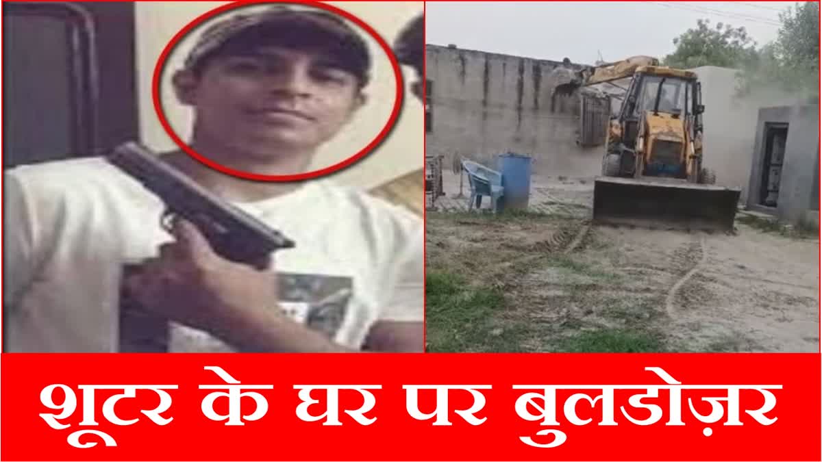 Big action against Lawrence Bishnoi gang shooter Akshay Palda in Sonipat of Haryana house demolished with JCB