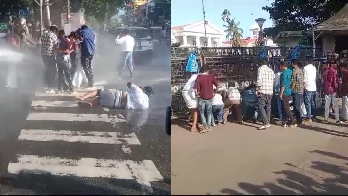 PROTEST MARCH BY KSU  CLASHES IN KSU MARCH  കെഎസ്‌യു മാര്‍ച്ച് സംഘർഷം  ksu secretariat march