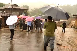 Heavy rainfall caused flooding at several places in Manipur's Imphal West and Imphal East districts after two major rivers breached embankments.
