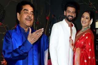 Shatrughan Sinha, Sonakshi Sinha with hubby Zaheer Iqbal