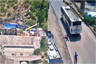 AMARNATH YATRA  PEOPLE JUMP FROM MOVING VEHICLE  PILGRIMS INJURED IN BUS ACCIDENT  DEVOTEES LUDHIANA AND HOSHIAPUR