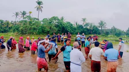 POLICE FARMING  POLICE FARMING IN KASARAGOD  കേരള പൊലീസ് അസോസിയേഷൻ കാസർകോട്  പാടത്തിറങ്ങി പൊലീസുകാർ