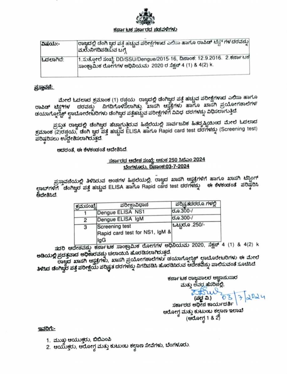 dengue testing rate