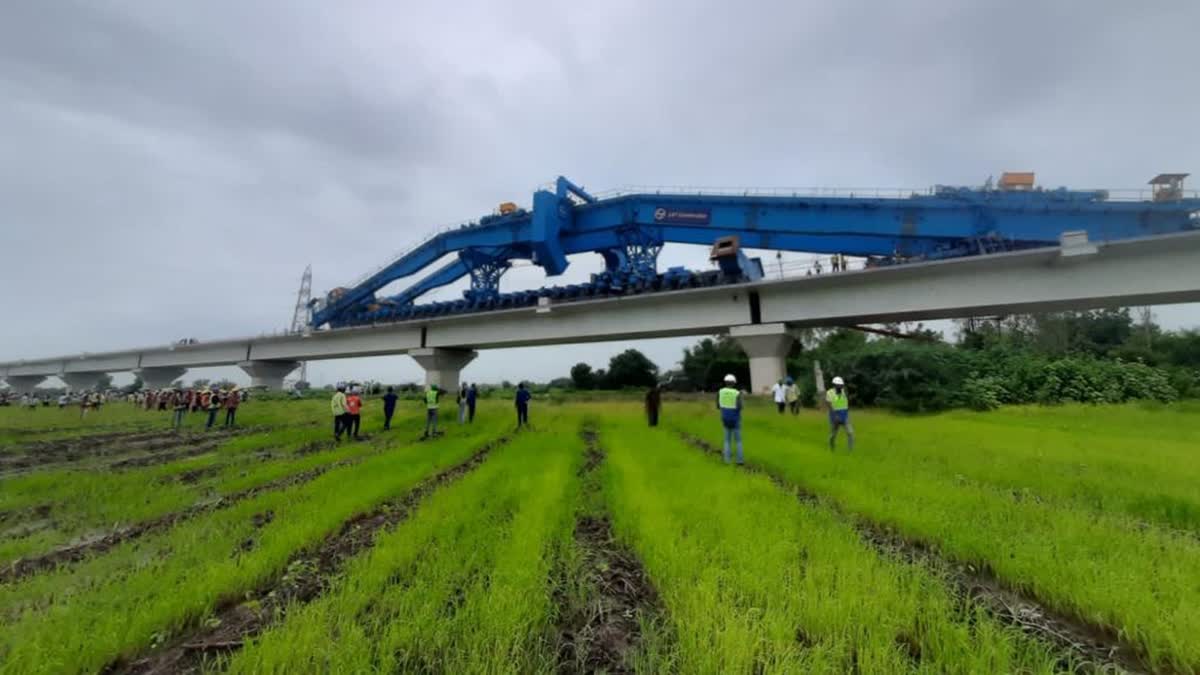 Crane collapse at high speed rail corridor in Vadodara