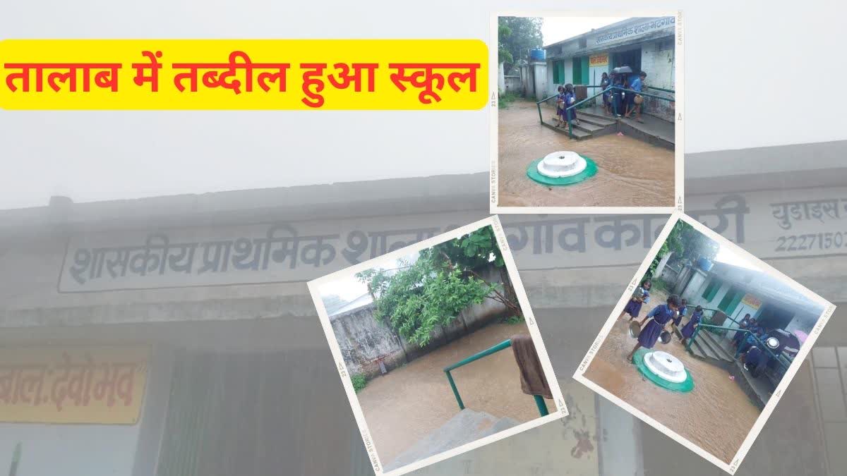 Rain Water Filled In Surajpur School