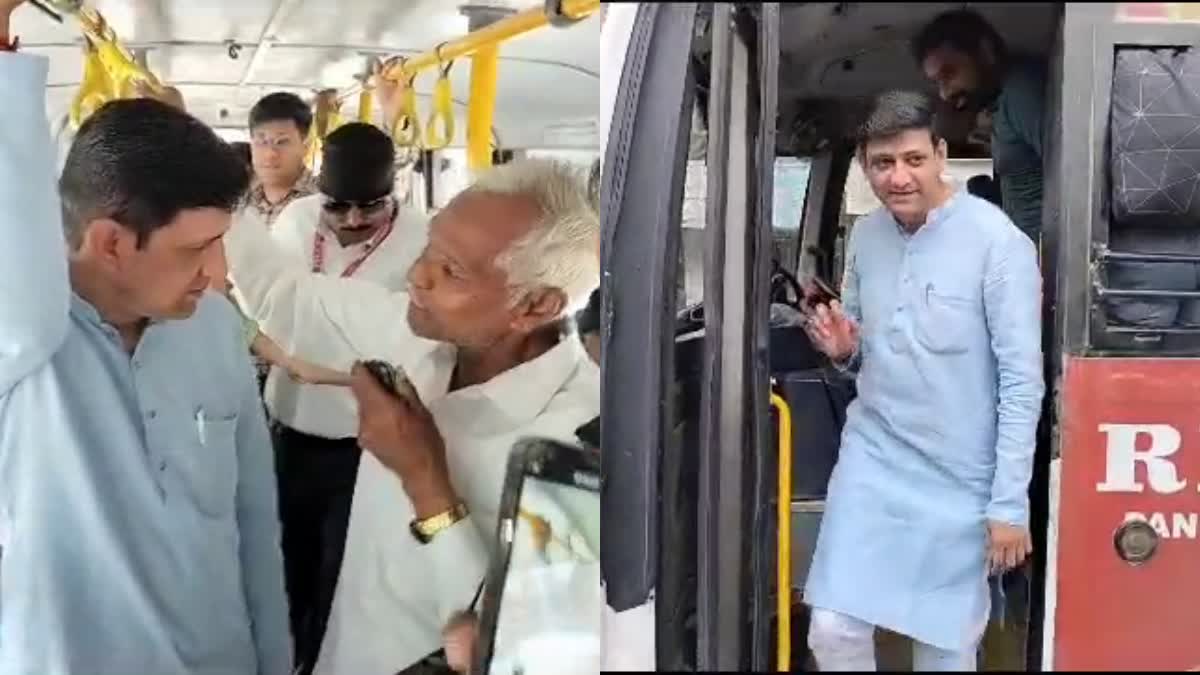 Indore Mayor In Bus