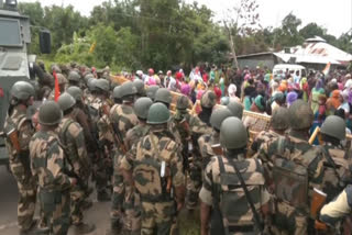 Army and RAF personnel fire teargas shells in Manipur's Bishnupur.
