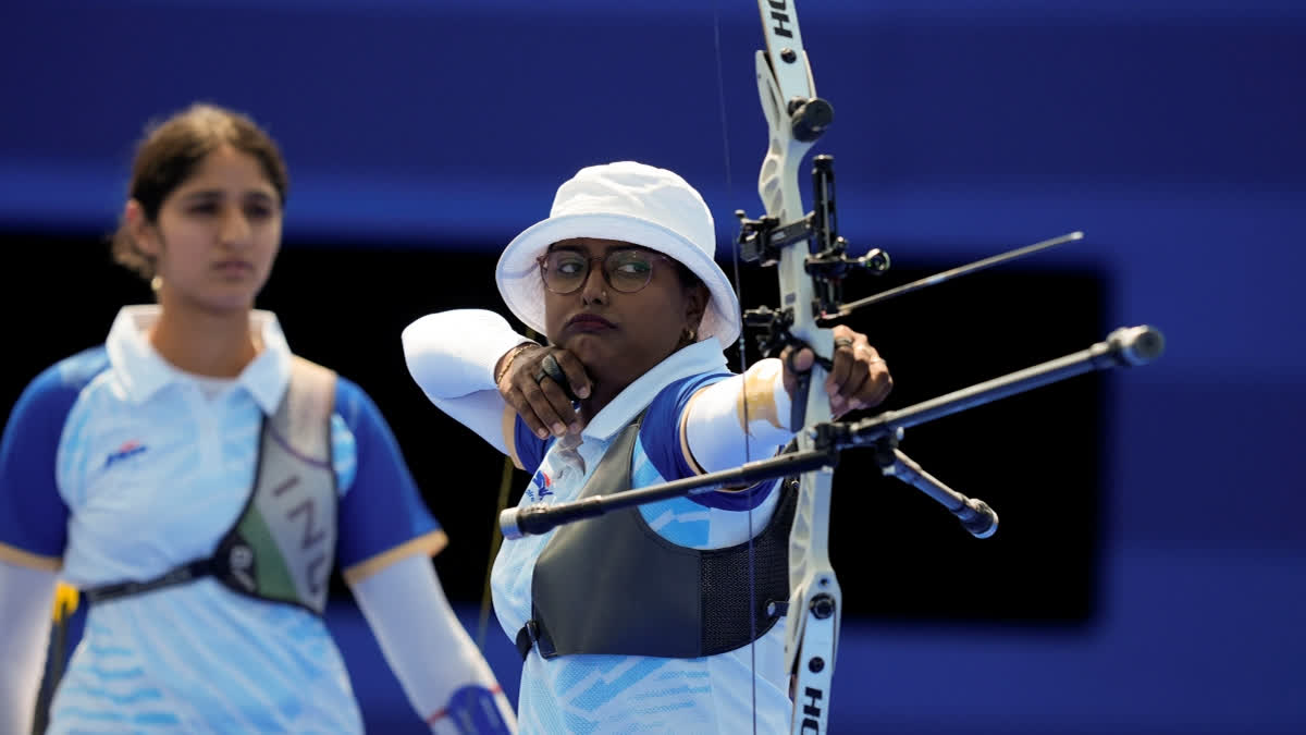 Indian archers Deepika Kumari qualified for the quarterfinal after securing a win in their respective 1/8 elimination round encounters in the ongoing Paris 2024 Olympics on Saturday. On the other hand, Bhajan Kaur lost to Indonesia's Diananda Choirunisa in the shootout. Deepika Kumari defeated her Germany's Michelle Kroppen by 6-4 while Bhajan Kaur lost to Indonesia's Diananda Choirunisa 5-6 in the shootout after the regulation shooting end in 5-5 tie.