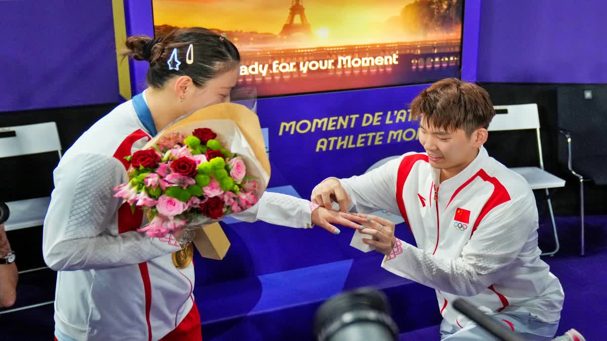 PARIS OLYMPICS 2024  OLYMPICS 2024 NEWS  LIU YUCHEN PROPOSE HUANG YAQIONG  പാരിസ് ഒളിമ്പിക്‌സ് 2024  OLYMPICS 2024