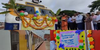 Tumakuru Bengaluru train  Birthday celebration of train  Tumakuru