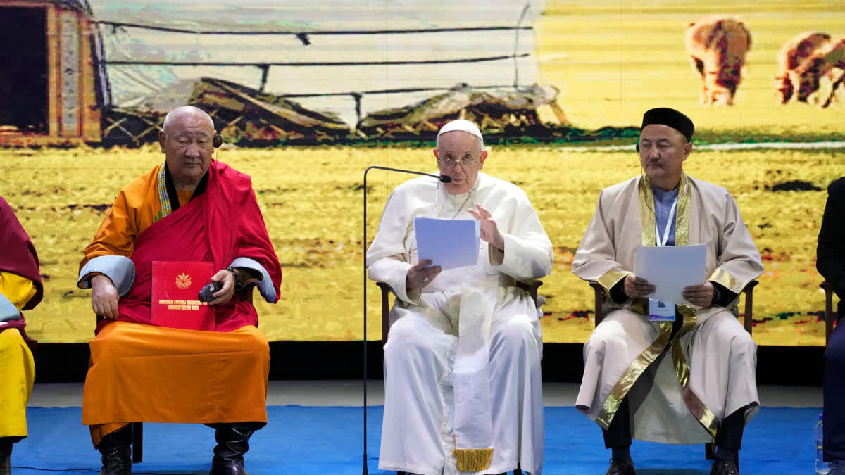 Pope joins shamans, monks and evangelicals to highlight Mongolia's faith diversity, harmony