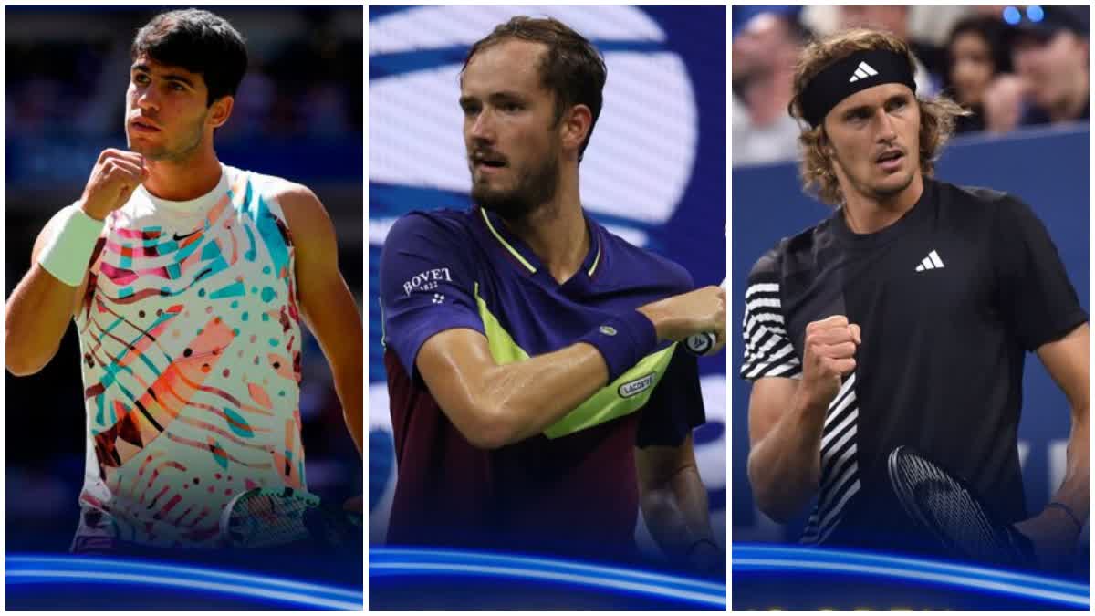 Carlos Alcaraz, Daniil Medvedev and Alexander Zverev