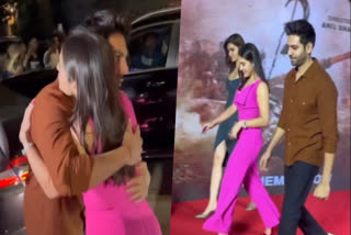 Watch: Ex-flames Sara Ali Khan and Kartik Aaryan share a hug at Gadar 2 success bash as Kriti Sanon looks on