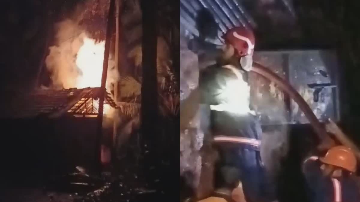 കൊപ്ര ചേവിന് തീപിടിച്ചു  FIRE ACCIDENT  കോഴിക്കോട് തീപിടുത്തം  KOZHIKODE NEWS