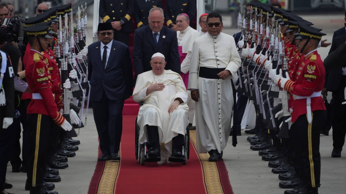 Pope Francis arrived in Indonesia on Tuesday for the longest trip of his pontificate, aiming to support the local catholic community and celebrate interfaith harmony in the world's largest Muslim-majority country. The visit includes meetings with political leaders and participation in an interfaith event at Jakarta's Istiqal Mosque.