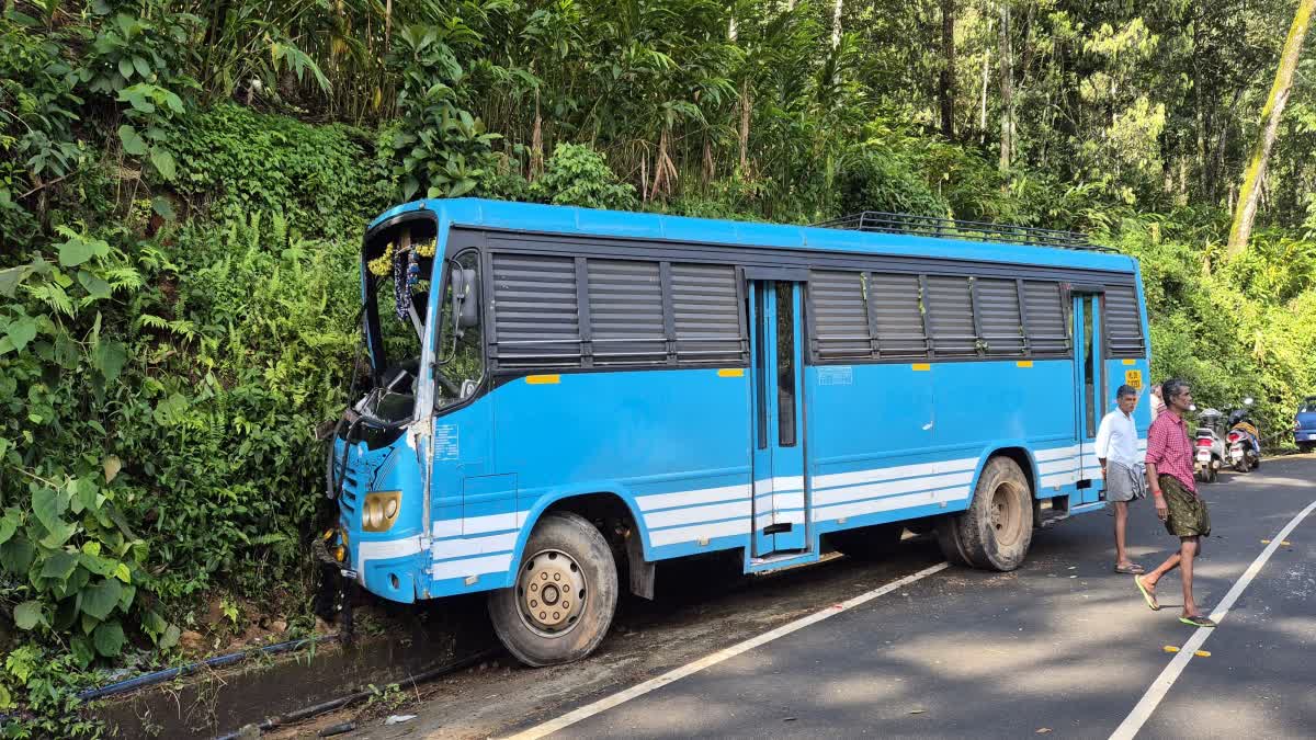 MAN THEFT BUS IN IDUKKI  BUS ACCIDENT IN IDUKKI  MAN ATTEMPT TO STOLE BUS  ROBBERY CASE