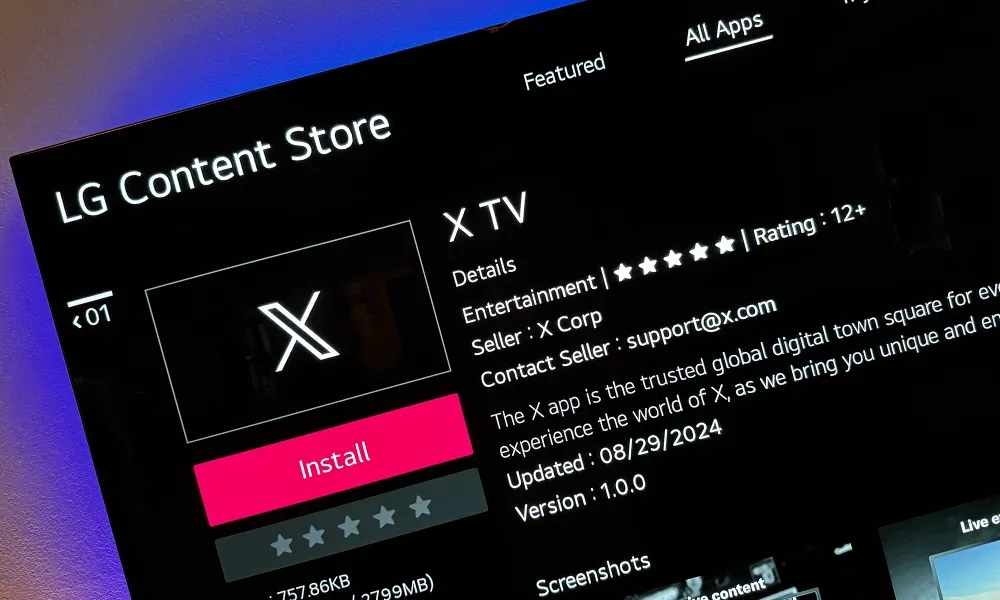 'X' TV App