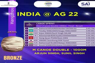 India claim bronze in men's canoe double 1000m event
