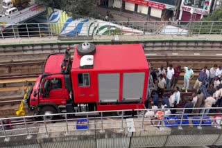 Namma Metro Derailed  ഗ്രീന്‍ ലൈനില്‍ സാങ്കേതിക തകരാര്‍  നമ്മ മെട്രോ ട്രെയിന്‍ പാളം തെറ്റി  Namma Metro Derailed In Bengaluru  മ്മ മെട്രോ ട്രെയിന്‍ പാളം തെറ്റി