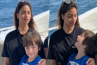 Shah Rukh Khan's kids Suhana Khan and AbRam spotted in the city; protective sister escorts lil one as paps take pictures -watch