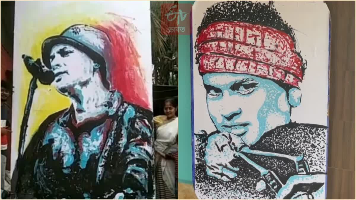 dibrugarh boy draws a portrait of zubeen garg in unique way to show love