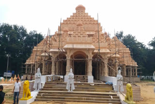 Puja Pandal Set Up In Ayodhya Ram Temple Theme In Jharkhand