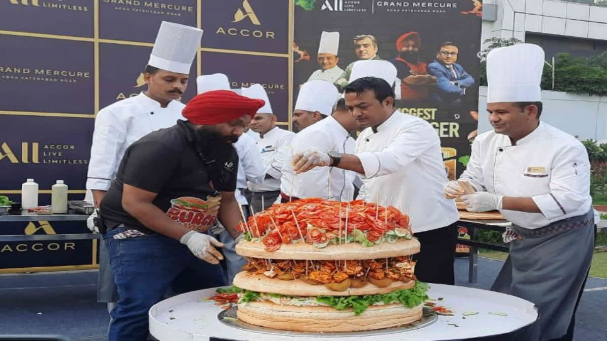 Inspired by PM Modi's words, a five-star hotel in Agra prepares 'largest burger' from coarse grains