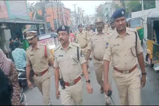Police Flag March in Hyderabad