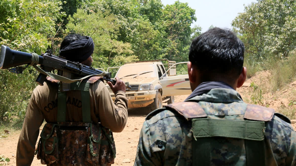 Security forces during an anti-Naxalite operation.