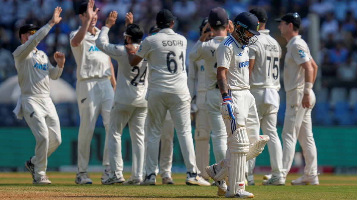 India registered the second-most number of ducks in ICC World Test Championship history during the India vs New Zealand third Test in Wankhede.