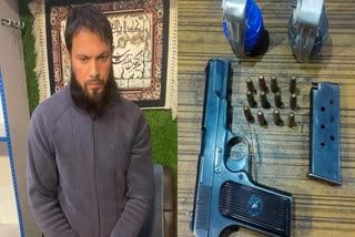 Hizbul Mujahideen OGW Sajjad Ahmed Dar (L) Arrested With Arms And Ammunition In J&K's Pulwama