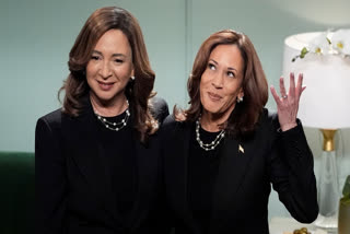 Vice-President Kamala Harris made a surprise appearance on 'Saturday Night Live' in the final days before the election, playing herself as the mirror-image double of Maya Rudolph’s version of her in the show's cold open.