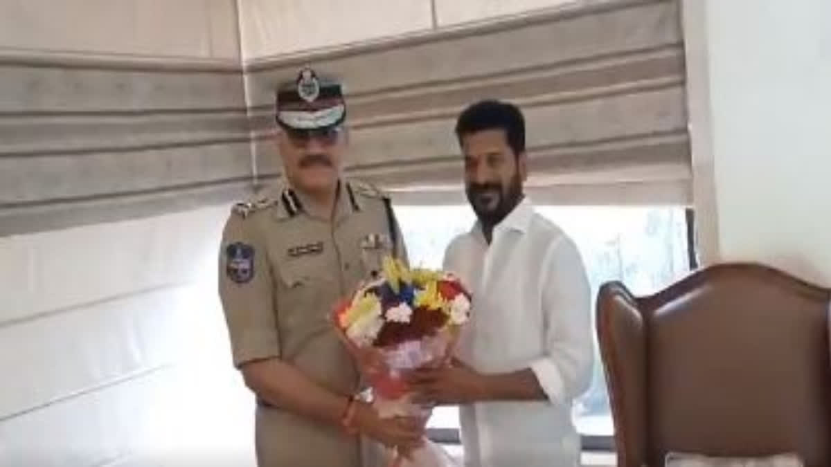 Telangana DGP Anjani Kumar met CM frontrunner Revanth Reddy at his residence