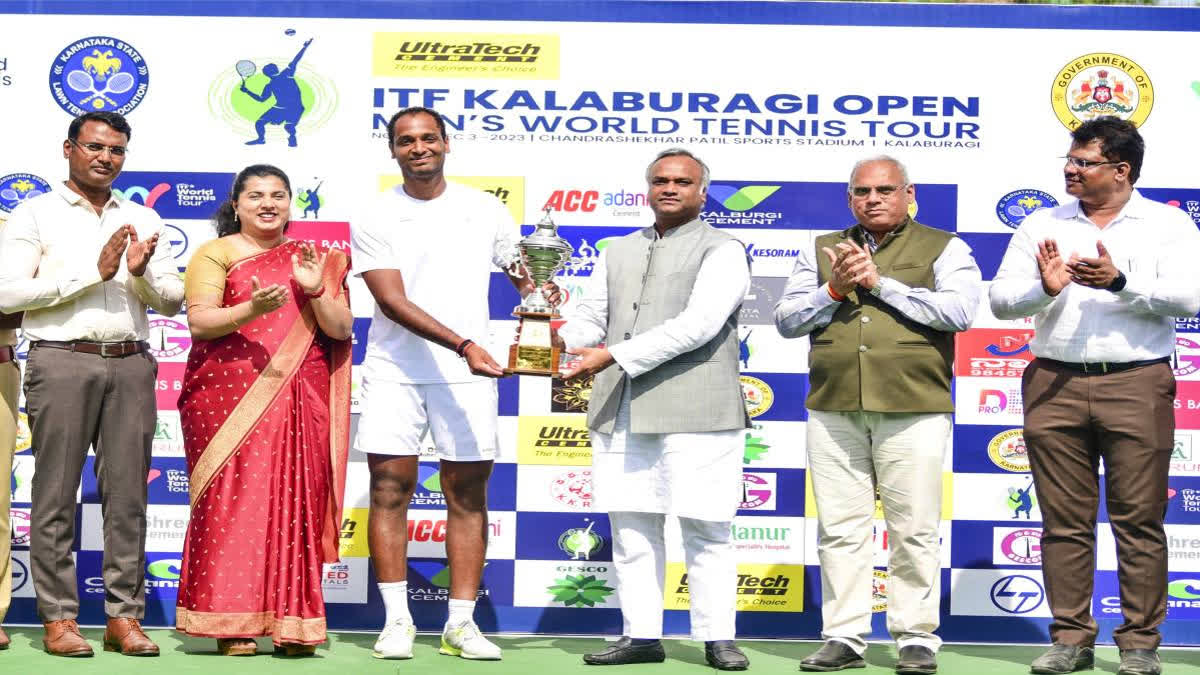 India's tennis player Ramkumar Ramanathan defeated David Pichler in straight sets in a one-sided men's singles summit clash to clinch the third International Tennis Federation Kalaburagi Open title on Sunday.