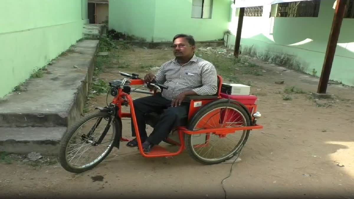 Physically challenged officer protest in Balangir