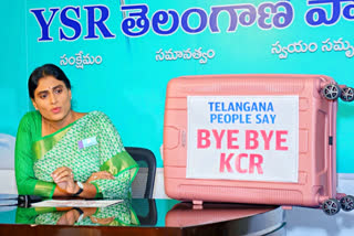 YSR Telangana Party leader YS Sharmila gifted a suitcase to Chief Minister K Chandrasekhar Rao