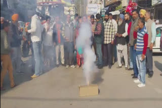 BJP workers set off firecrackers for BJP's victory in Amritsar's Ajnalha