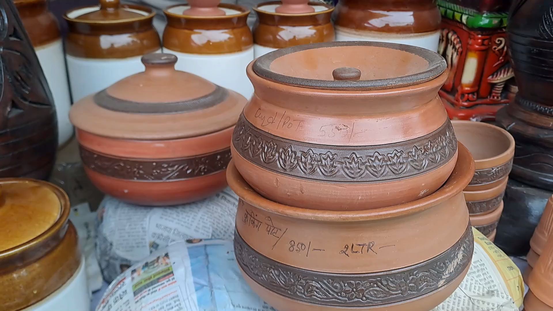 Clay Pots in Mandi Gandhi Craft Market